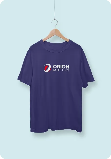 Orion Movers logo brand application: uniform