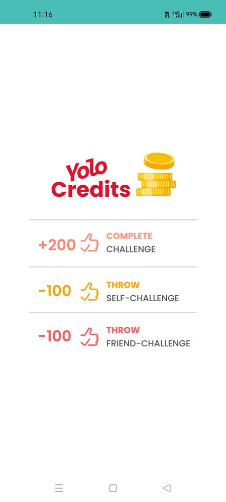 Yolo Credits rules screen